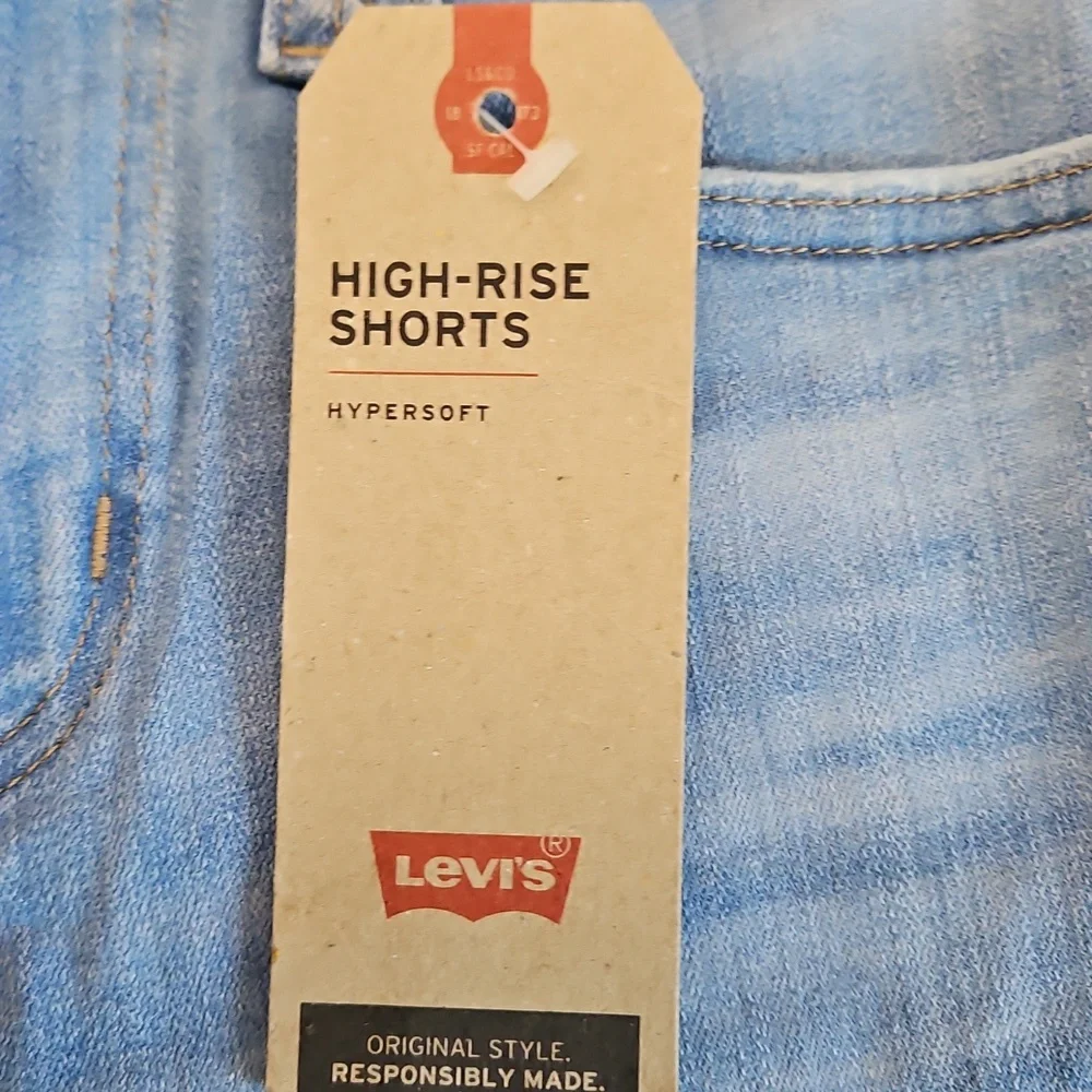 Levi’s Shorts 24 Denim Jean High Rise Waist Raw Hem Womens Light Wash Boho NWT